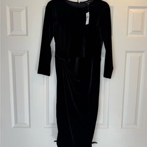 NWT Banana Republic Black Velvet 3/4 Sleeve Dress